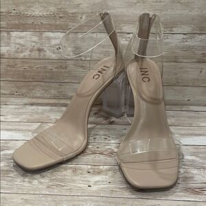 INC International Concepts‎ Clear Strap Block Heel Sandals Size 9.5W NEW